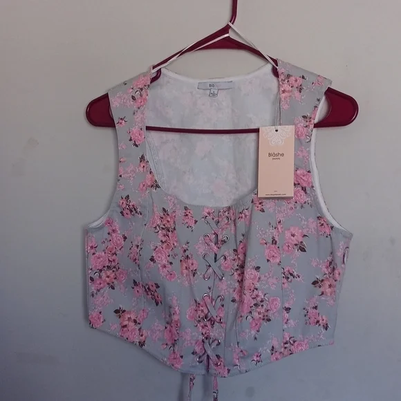 New floral top size L Zipper Blashe - Picture 4 of 4